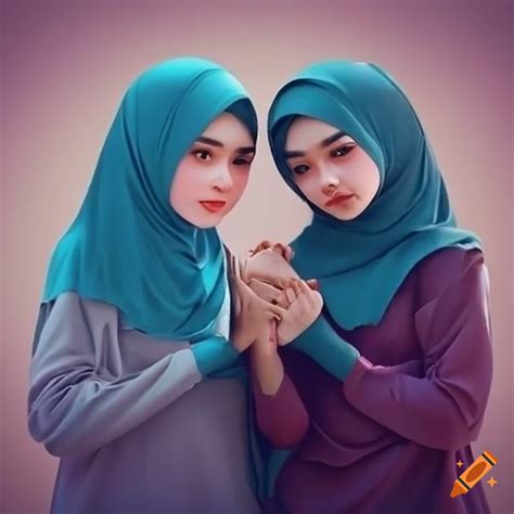 Two Girls Wearing Hijab On Craiyon