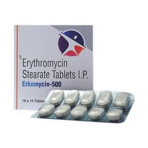 Erythromycin 500mg Tablets at Rs 100/box | Chandni Chowk | New Delhi | ID: 26559977362