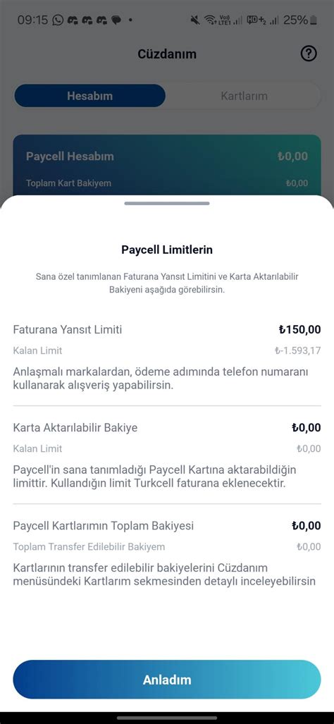 Paycell Faturama Yansıt Limiti Artmıyor Ve Limiti Kullanamıyorum