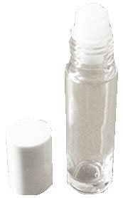 Roll On Clear Glass Bottle With White Cap Ml