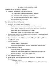 Chapter 8 Microbial Genetics Docx Chapter 8 Microbial Genetics