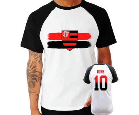 Camiseta Flamengo Personalizada Raglan Elo Produtos Especiais