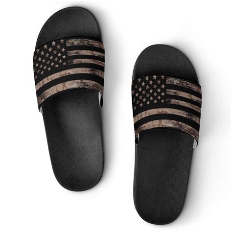 Gzhjmy Stylish Slides For Women Men American Flag Soft Flexible Slip