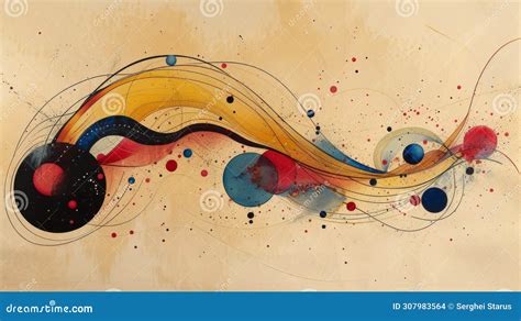 A Painting of a Colorful Abstract Design with Red, Blue and Yellow, AI ...