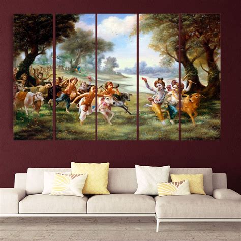 Kyara Arts Big Size Multiple Frames Beautiful Radha Krishna Wall