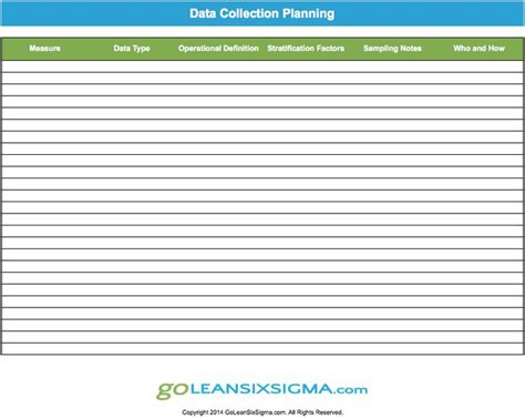 Data Collection Plan Template And Example Data Collection Data How