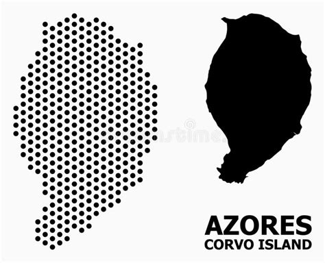 Dot Pattern Map of Corvo Island Stock Vector - Illustration of object ...