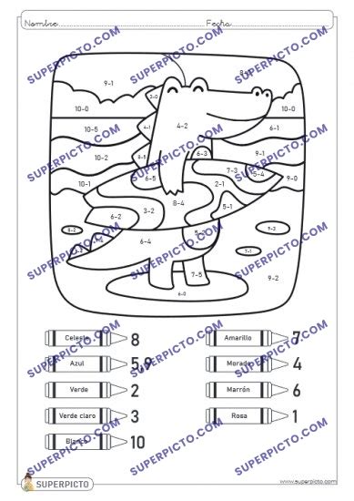 Ficha De Restas Hasta El 10 Para Imprimir Superpicto Online