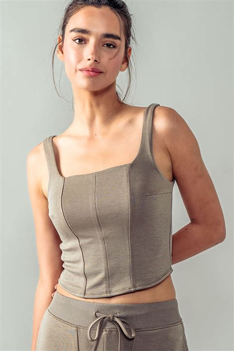 Partitioned Luxury Corset Top Square Neckline