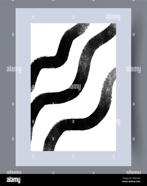 Abstract Stripes Wavy Smears Wall Art Print Stock Vector Image Art