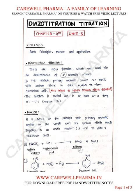 Unit Pharmaceutical Analysis St Semester B Pharmacy Notes