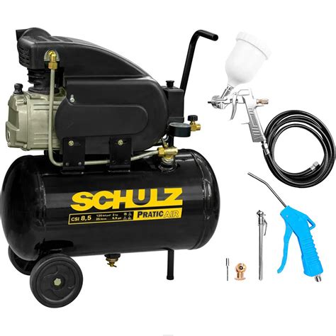 Compressor De Ar Pratic L Hp V Mono Schulz Kit Pintura