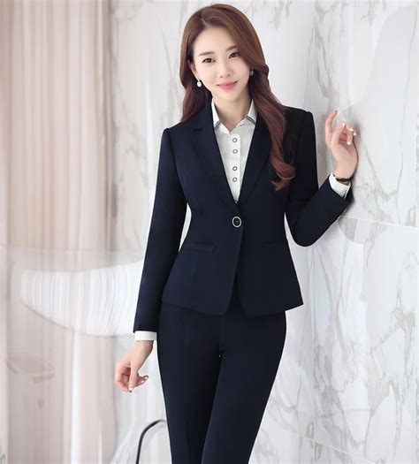 Plus Size 4xl Professional Business Suits With Jackets And Pants Formal Ol Styles Autumn Winter