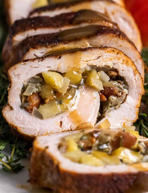 Stuffed Pork Tenderloin With Apple Bourbon Gravy The Chunky Chef