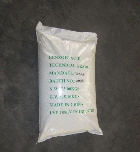 Benzoic Acid Powder Packaging Size 25 Kg Bag At Rs 105 Kg In Valsad