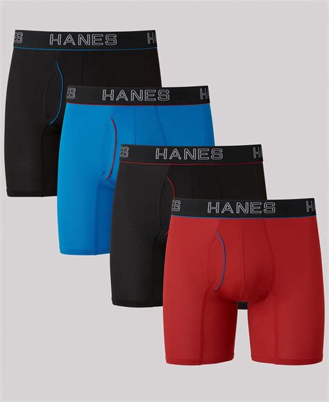 42 Hanes Underwear Men S Red Comfortflex 4 Pack Logo Mesh Boxer Briefs Size S Ebay