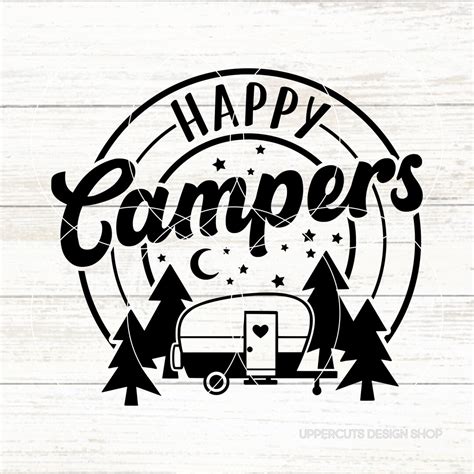 Happy Campers Svg Trailer Camping Svg Camper Van Retro Camper Svg Rv Life Travel Trailer