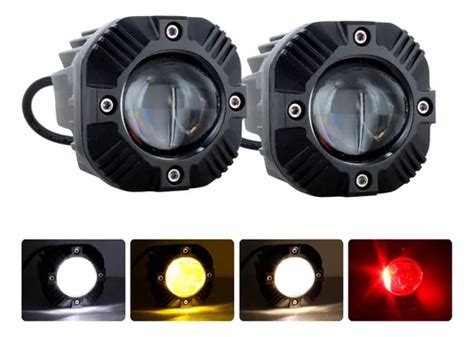 Par Faro Led Lupa Auxiliar Bicolor Estrobo Ojo Aguila X