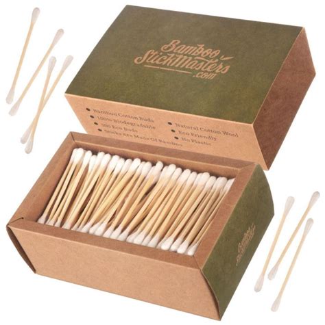 Eco Friendly Bamboo Cotton Buds 600 Pack Biodegradable