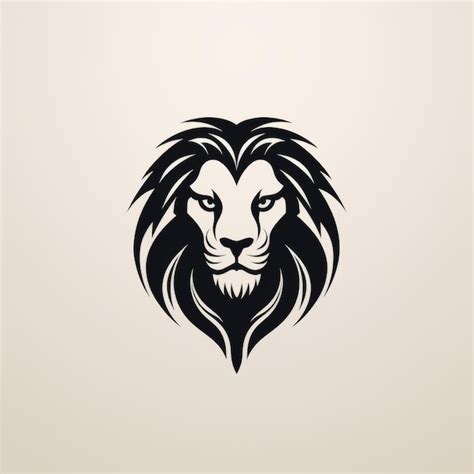 Premium Ai Image Minimalist Lion Head Symbol Logo Design Template