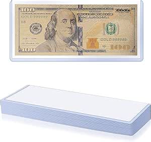 Amazon Prasacco 10 Pcs Currency Sleeves Dollar Bill Holder Clear