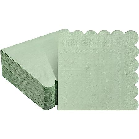 Amazon 100 Pcs Scalloped Sage Cocktail Napkins Sage Green Thick