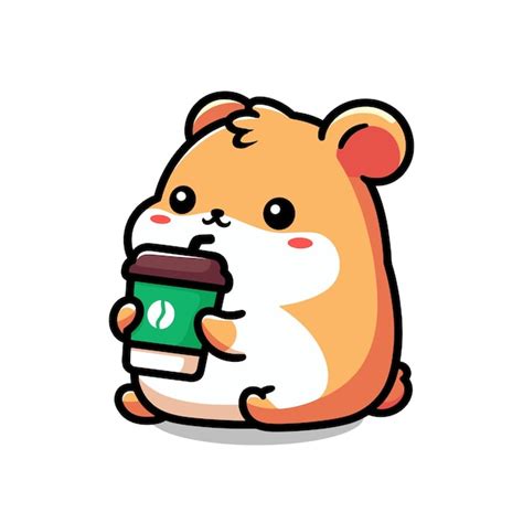 Premium Vector Cute Hamsters With Coffee Cup Cartoon Vector Illustration