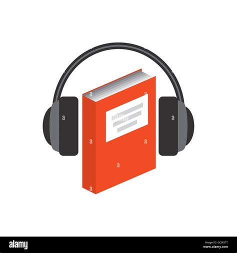 Book And Headphone Icon Audiobooks Design Vector Graphic Stock Vector