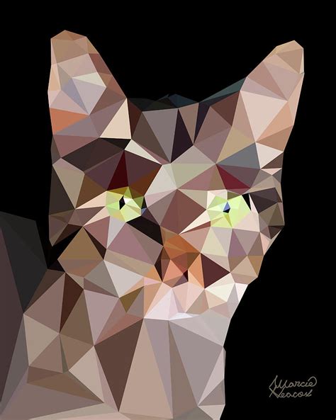 Cat Low Poly Art Digital Art By Marcie Heacox