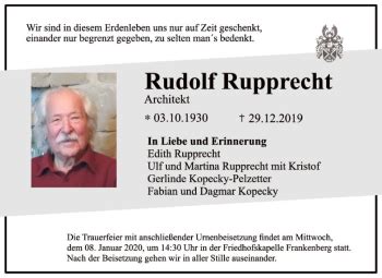 Traueranzeigen Von Rudolf Rupprecht Trauer Hna De