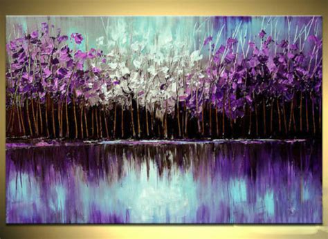 China 100 Handmade Purple Color Canvas Art Modern Oil Painting Xd1