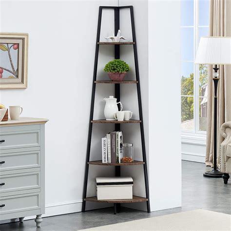 O K Furniture Shelf Corner Etagere Bookcase For Small Space