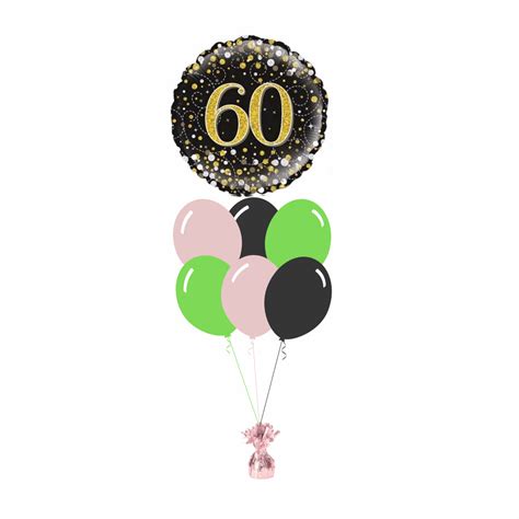 60th Birthday Foil Balloon with 6 Plain Balloons – BALLOONS2U