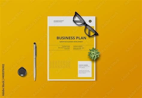 Business Plan Layout With Yellow Accents Stock Template Adobe Stock