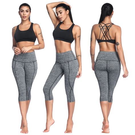 Buy Womens High Waist Yoga Pants Tummy Control