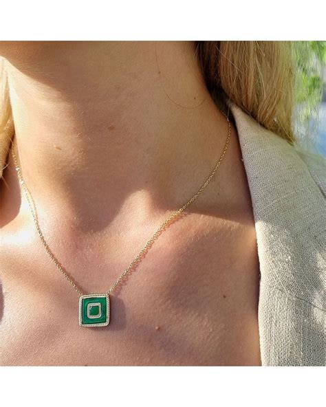 Collier Pendentif Agate Verte Mil Mila Zosha Collection