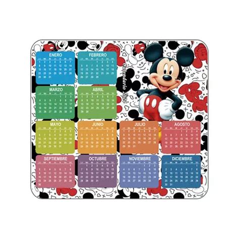 Mouse Pad Mickey Mouse Calendario 2024 Agenda Almanaque 1364