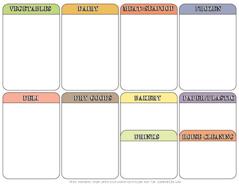 Free Printable Shopping List Template Print Cut Paste Craft