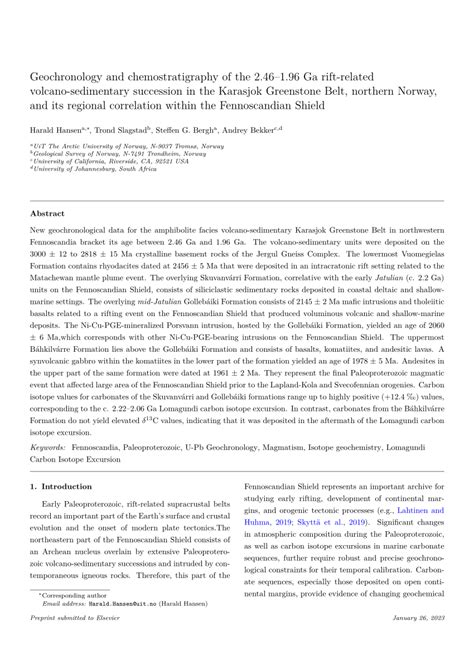 PDF Geochronology And Chemostratigraphy Of The 2 461 96 Ga Rift