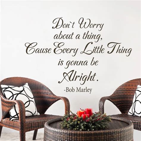 Aliexpress.com : Buy Bob Marley Wall Quote Don't worry about a thing, Every little thing is ...