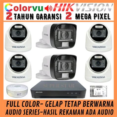 Jual Paket Cctv Colorvu Hikvision Channel Kamera Mp Audio Full