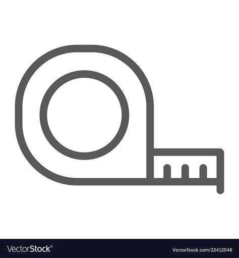 Tape Measure Line Icon Tool And Ruler Royalty Free Vector