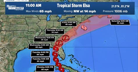 Tracking Tropical Storm Elsa as it heads towards Florida