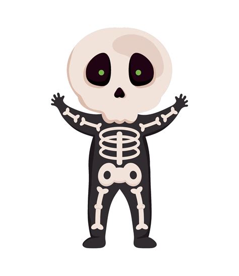 Boy With Skeleton Costume 12574547 Vector Art At Vecteezy