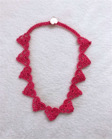 Free Pattern Thread Crochet Heart Necklace Edie Eckman