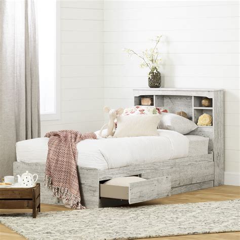 South Shore Aviron Twin Coastal Bed And Headboard Set Seaside Pine