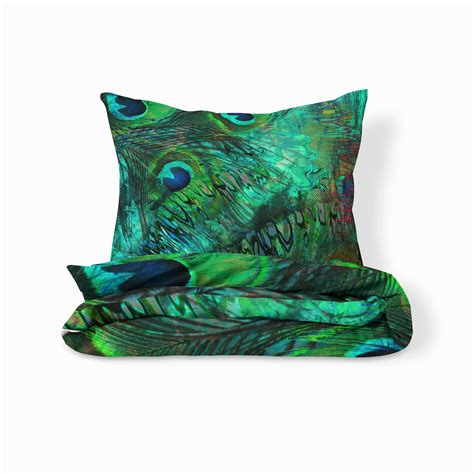 Peacock Comforter Duvet Cover Pillow Shams Etsy