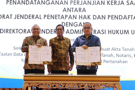 Perjanjian Kerja Sama Antara Kementerian Atr Bpn Dan Kemenkumham Dalam