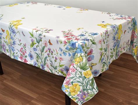 Summer Tablecloths Rectangular Floral Table Cloth Elegant Tabletop