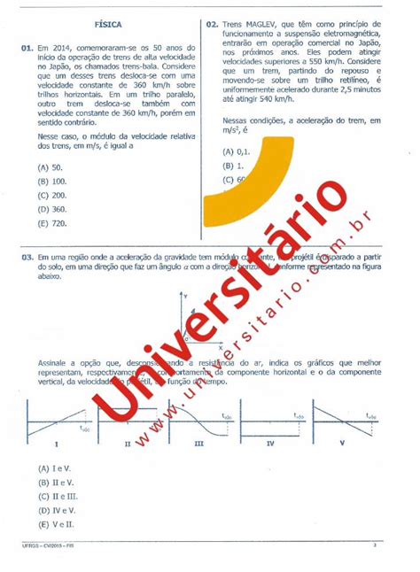 PDF Prova de Física Vestibular UFRGS 2015professorneco